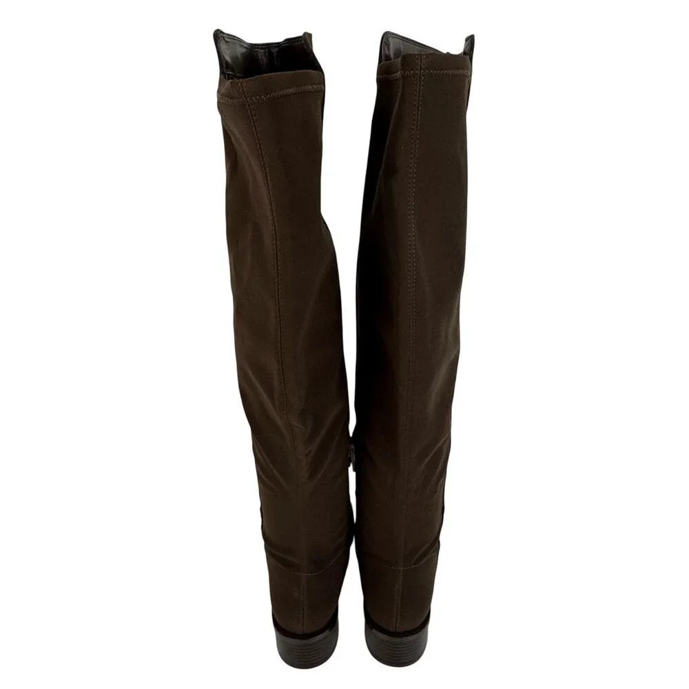 Calvin Klein Dark Brown Faux Suede Over Knee Stretch Boots Womens 8M